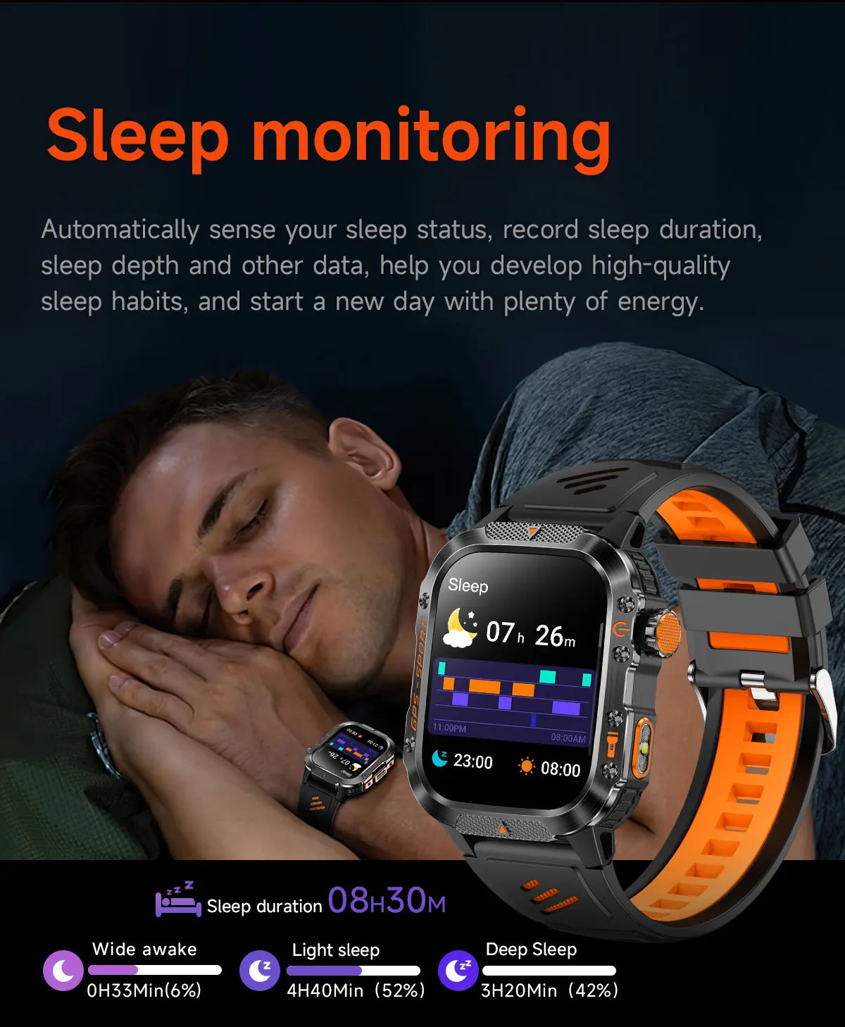 2025New GPS Smart Watch For Xiaomi IOS Military Compass Flashlight Smartwatch Men 10ATM Waterproof 100+Sport Modes BT Call Watch
