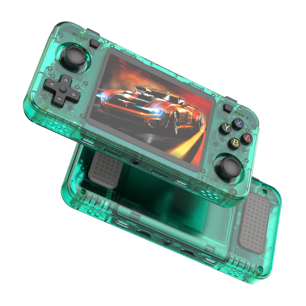 BOYHOM Green R36H Retro Video Game Console 3.5‘’ IPS Screen RK3326 3000 mAh Open Linux System Portable Player 64GB 128GB