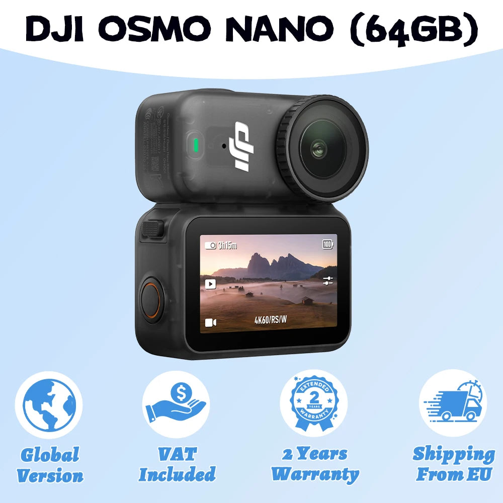 DJI OSMO NANO Lightweight Sports Action Video Cameras 1/1.3 ″ Sensor 143 ° Wide Wearable Camera For Cycling Running Vlogging Main image