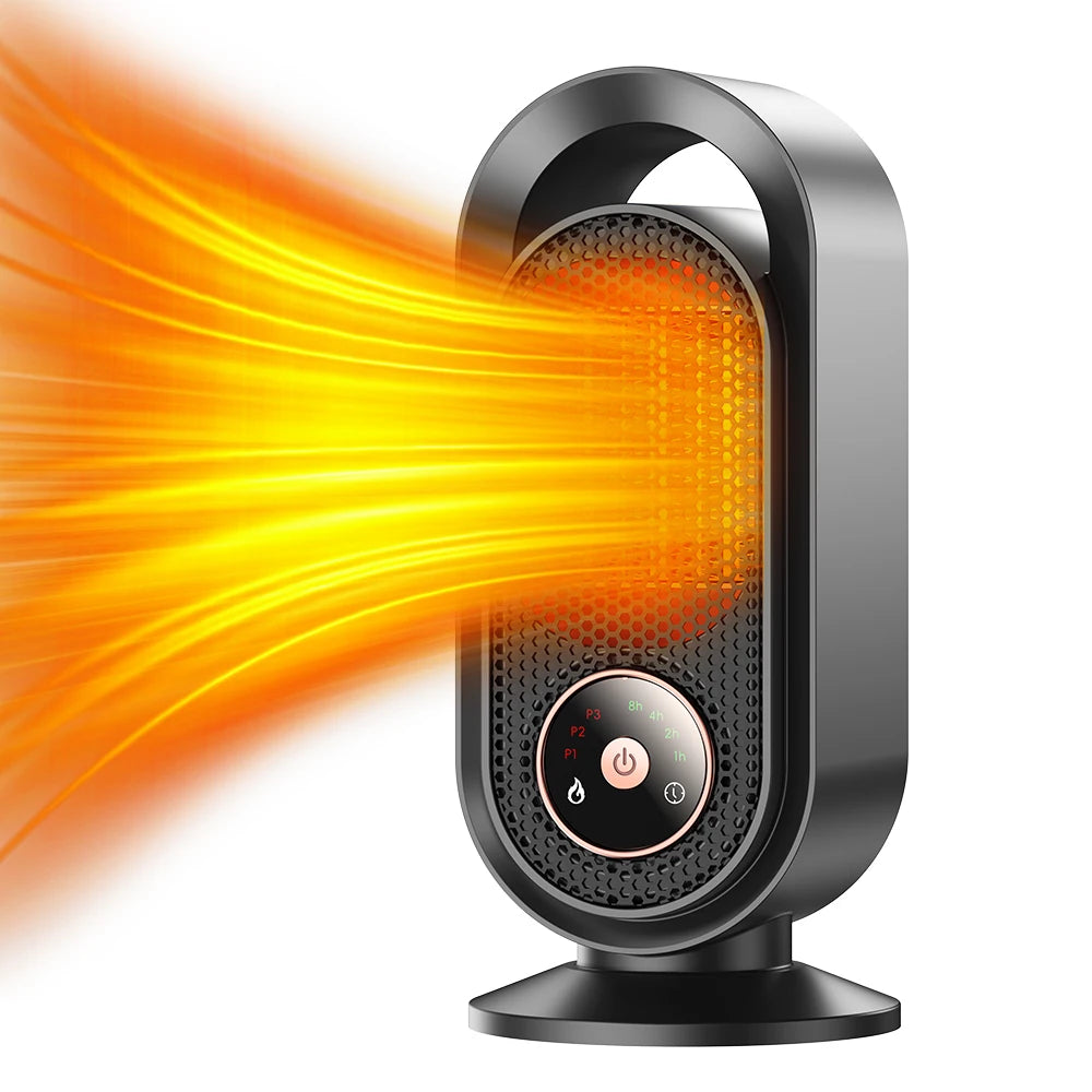 1000W Electric Heater Portable Mini Desktop Fan Heater Smart Hot Air Blower Home Bedroom Office Warmer Machine for Winter