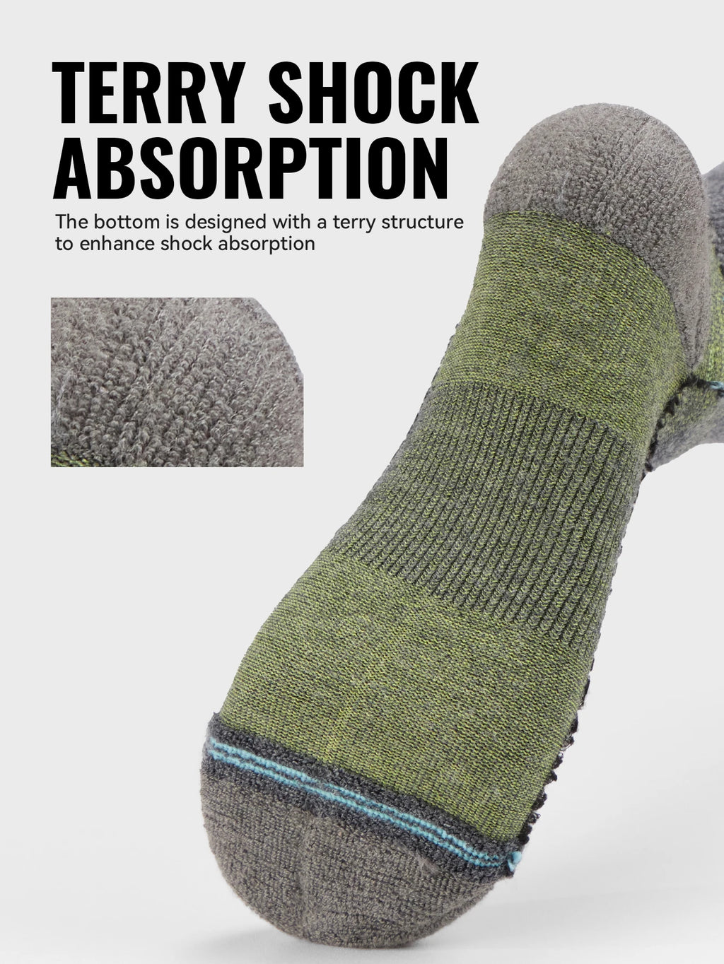 WRELS 1/2/3Pairs Merino Wool Socks Hiking Running Socks Breathable Cushion Sweat Wicking Warm Thermal Compression Wool Socks