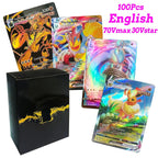 60-100Pcs New English French Spanish Pokemon Cards GX MEGA EX TAG TEAM Vstar Game Battle Card Hot Sale Collection Card Kids Gift