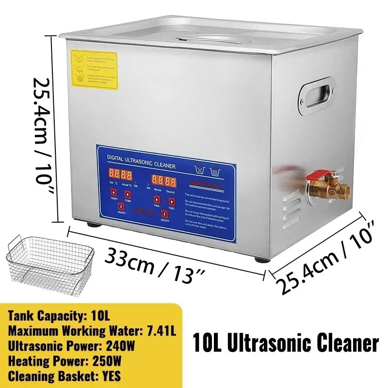 VEVOR Ultrasonic Cleaner Ultrasound Cleaner Portable Ultrasound cleaning Machine Multifunction 1.3L-30L Diswasher Home Appliance