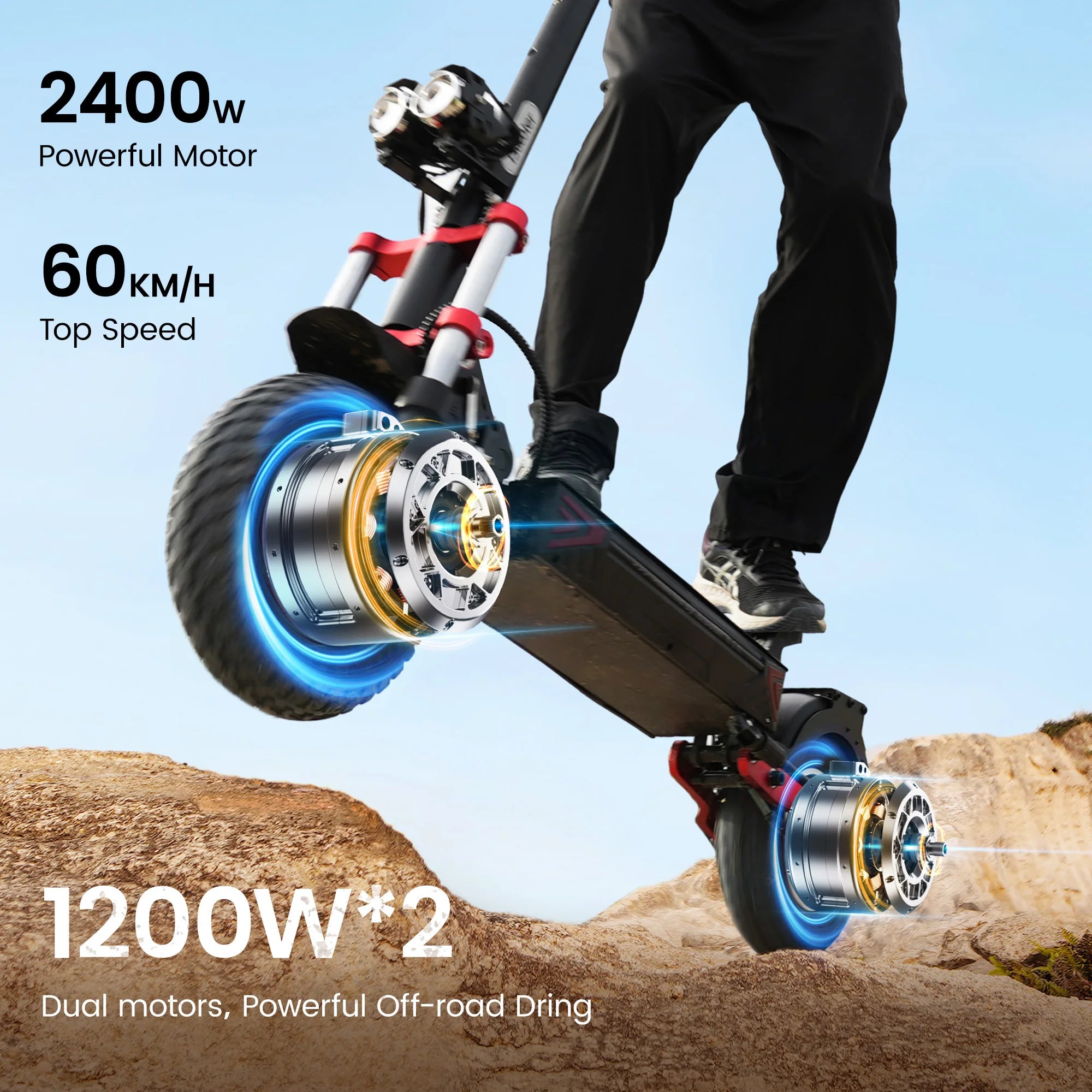 iScooter iX8  Adult Electric Scooter 2400W  Motor 48V20Ah Battery 12  Inch Off Road Pneumatic Tires Foldable  E-scooter