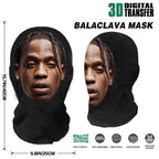 Cosplay 3D Printed Kanye Mask Stretch Mesh Full Face Mask Men Women Role Play Headdress Halloween Masquerade Balaclava Headdress