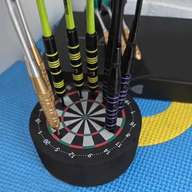 10cm Mini Dart Dock - EVA Foam Dart Holder & Base Station with Double Face Dartboard Design, Soft Stand for Home & Party Games