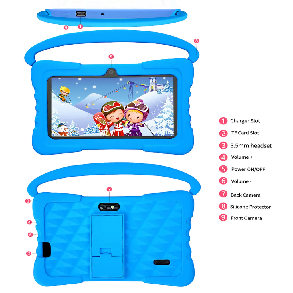 New 5G WiFi 7 Inch Kids Tablets Android 13 Quad Core 4GB RAM 64GB ROM 4000mAh Bluetooth Children's Gift Kids Software Tablet Pc