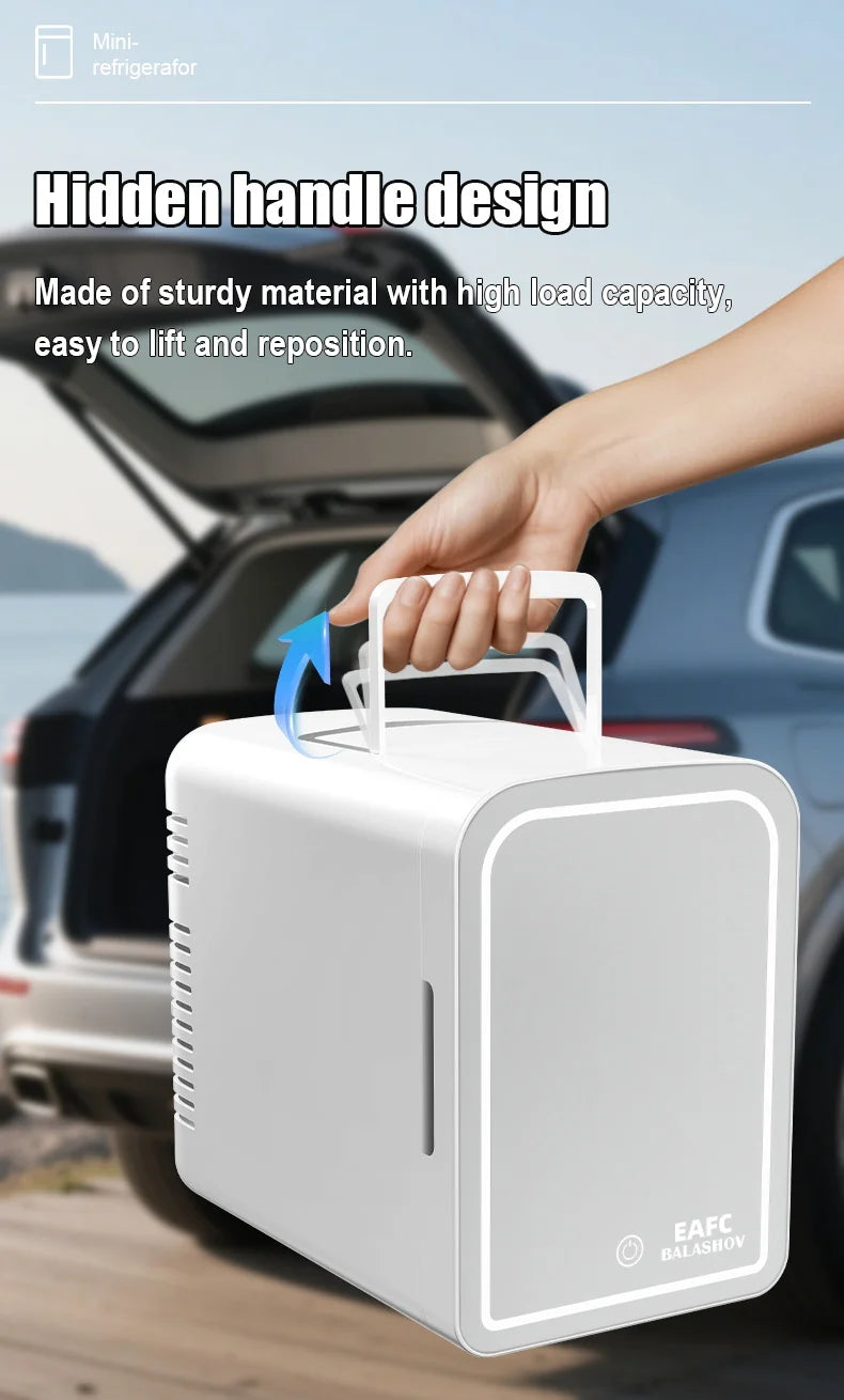 Mirror Car Refrigerator Home Small Fridge Mask For Makeup Cosmetics Home Refrigerator Cooling With LED Light Refrigerator For Makeup 4L/6L EU