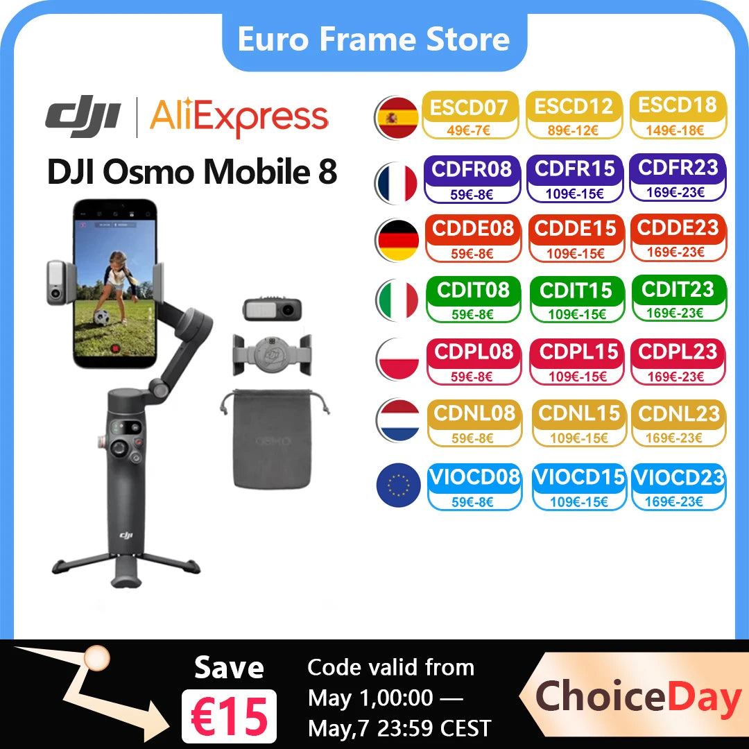 DJI OM8 Osmo Mobile 8 Smartphone Gimbal Stabilizer 3 Axis Mobile Phone Gimbal Original Brand New OM8 Main image