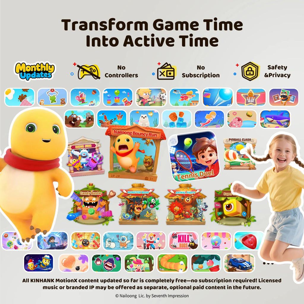 KINHANK MotionX Active Play System for Kids & Families Video Game Console for Ongoing Updates Kids Toy Indoor Physical Activity