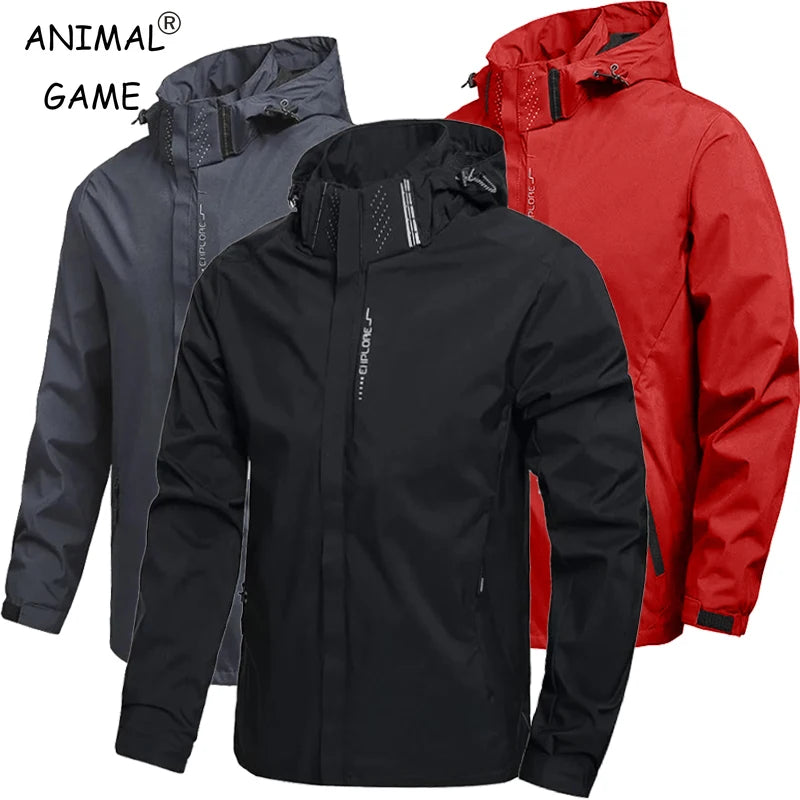 Men's Outdoor Waterproof Raincoat Lightweight Cycling Coat with Hood Streetwear Hiking Windproof Jacket Climbing Outdoor Jackets Main image