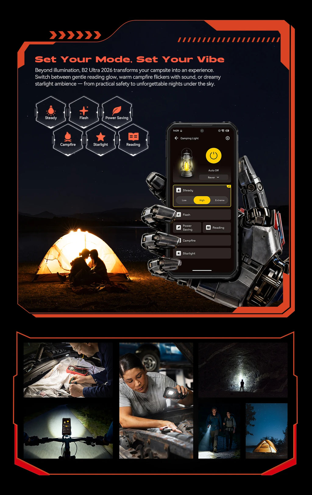 World Premiere IIIF150 B2 Ultra 2026 Rugged Phone MTK G100 Chip 256GB ROM 200MP Main Camera 15000mAh Battery Smartphone