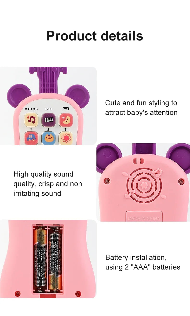 Baby Early Education Toys Guitar phone Sound Toys Kid Multi functional Music Phones Analog Phones story machine for Children