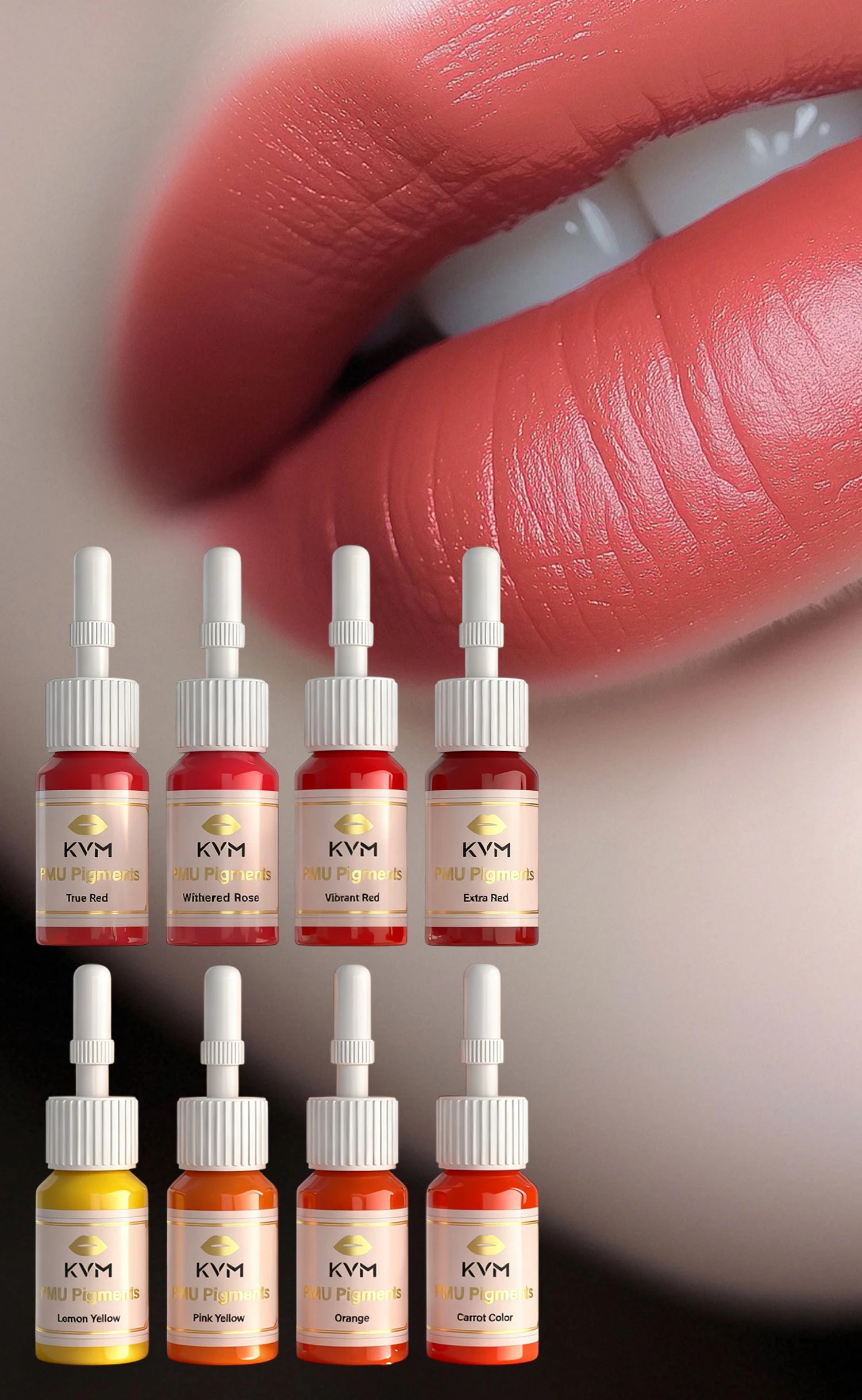 KVM 8 Colors 5ML Lip Tattoo Ink Microblading Inks Semi Permanent Makeup Pigment Tattoo Ink Body Art Lips Tint Tattoo Supplies