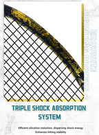 Golden-Dragon Carbon Fiber Tennis Racket For Adults, Ideal for Intermediate Training, Chinese Style Dragon, 50~60lbs, Free Gifts