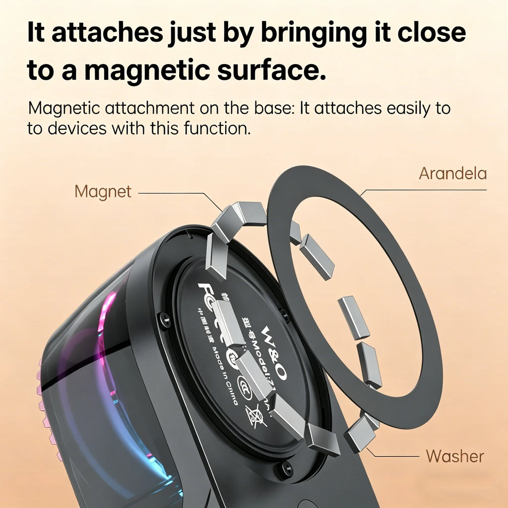 Magnetic 3-in-1 Bluetooth Speaker with Earbuds, Phone Stand,RGB Light, Portable Wireless Headset for iPhone/Android