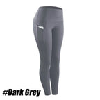 1PC Plus Size Pocket Yoga Pants Women Solid Fitness Sports Leggings High Waist Elastic Gym Tights Female Running Trousers XXXL