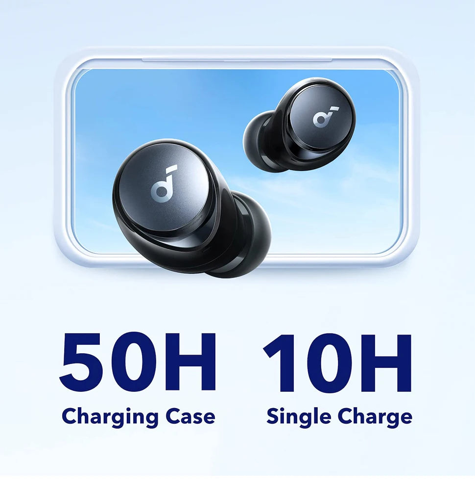 (EU stock) Soundcore by Anker Space A40 Bluetooth headphones, 98% automatic noise cancellation, wireless earbuds