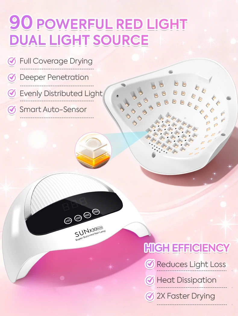 DianaBeauty UV Nail Lamp Portable Nail Dryer with Touch Screen Professional Manicure Lamp with Smart Sensor and Handle Nail Tool