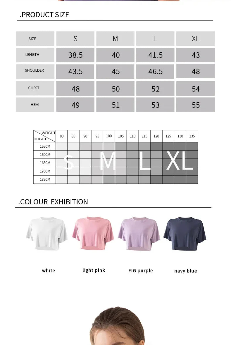 Women Yoga Tops Loose Running Exercise Sport Crop Top Ultralight Elastic Breathable Short Sleeve Gym Fitness Shirt