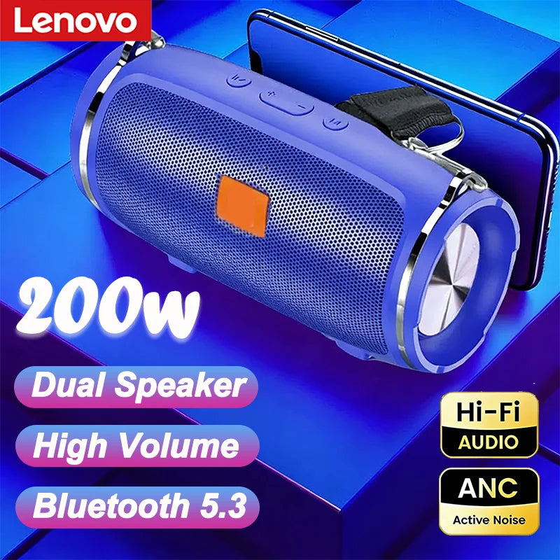 Lenovo TF USB Bluetooth Wireless Speaker Portable Dual Speaker Stereo Outdoor Playback FM Voice Broadcasting Subwoofer Speakers Main image