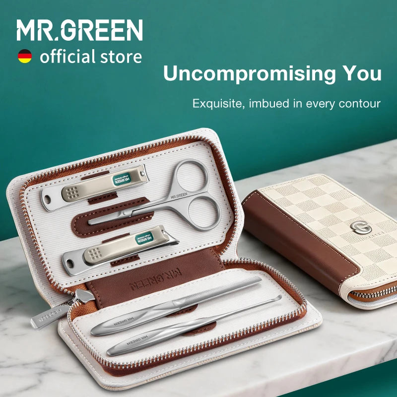 MR.GREEN Premium Manicure Set Professional-Grade Stainless Tools with Clean Lines & Travel-Ready Design Portable Case Main image