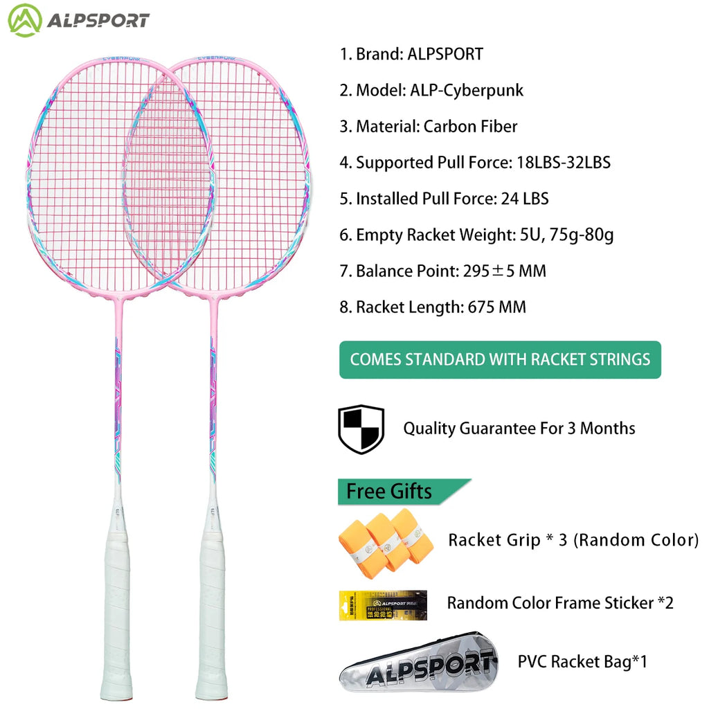 ALP ZJ2.0 Pro 4U 85g 100% Carbon Fiber + Titanium Alloy Badminton Racket Ultra-light Sports Equipment Racket Badminton Training