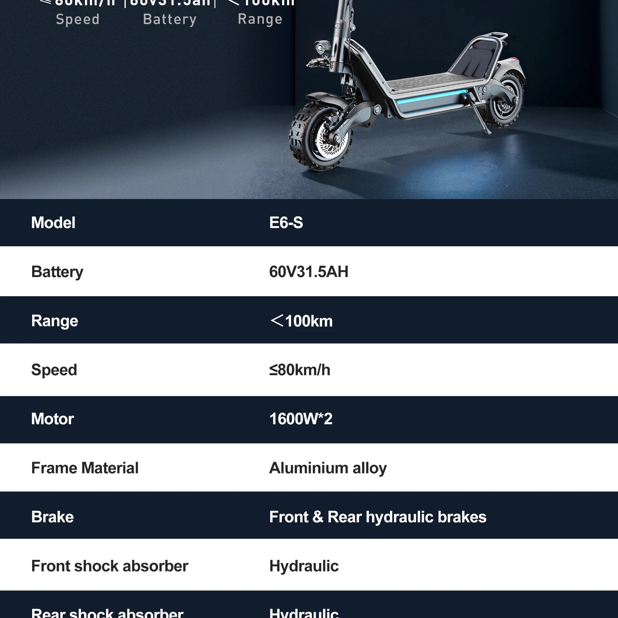 JOYOR E6-S Adult Electric Scooter 3200W Motor 60V31.5AH Battery Off-road EScooters NFC Unlock Hydraulic Brake Foldable E-Scooter
