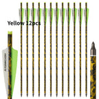 6/12/24pcs 20'' Archery Crossbow Bolt Carbon Arrow with 4-inch Feather ID7.6mm  Outdoor Hunting Sports Practice Crossbow Arrows