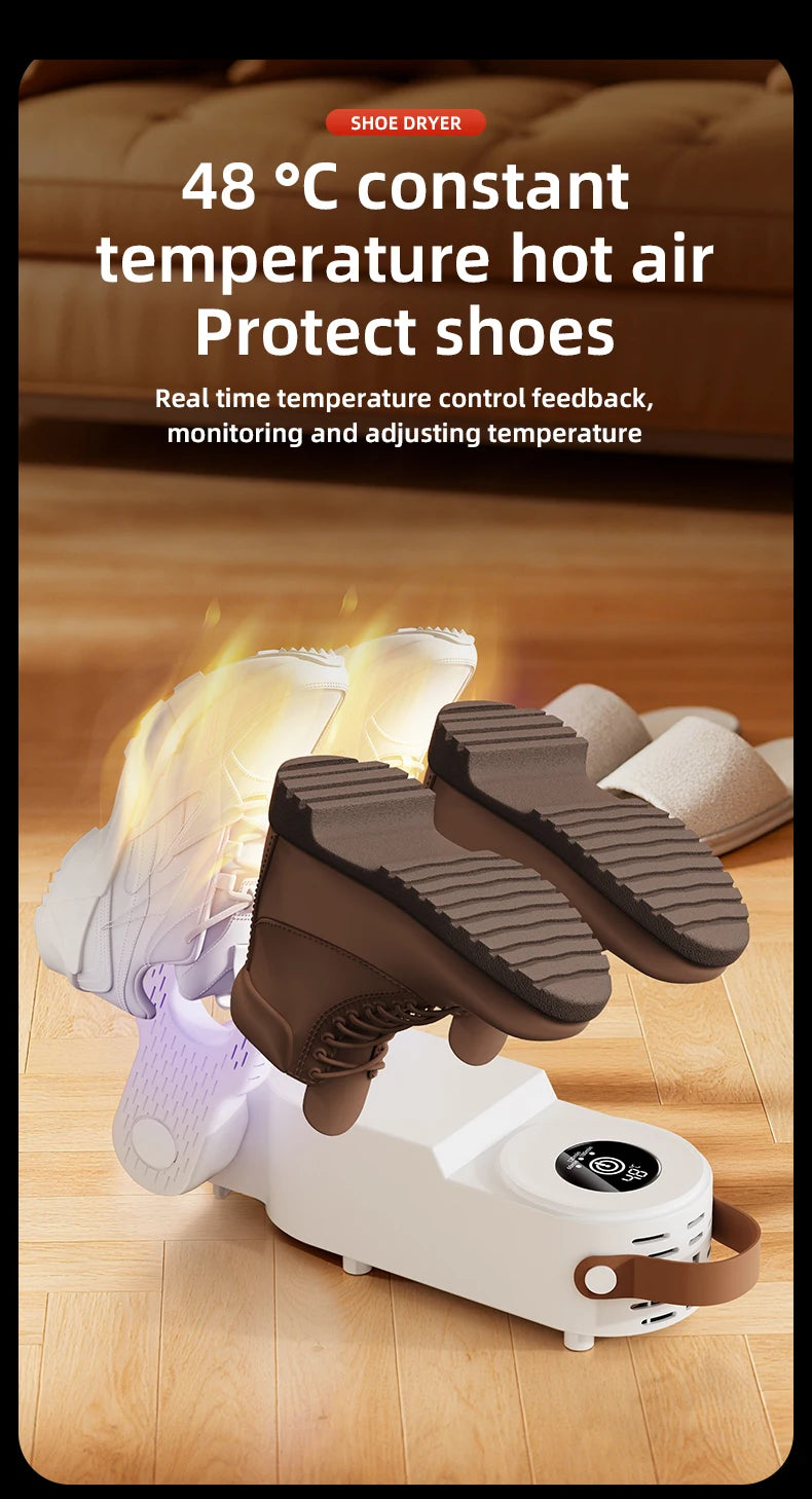 New 150W High Power Foldable Electric Shoe Dryer with Intelligent Timer Fast Drying Socks Glove Boot Heater Household Shoe Dryer