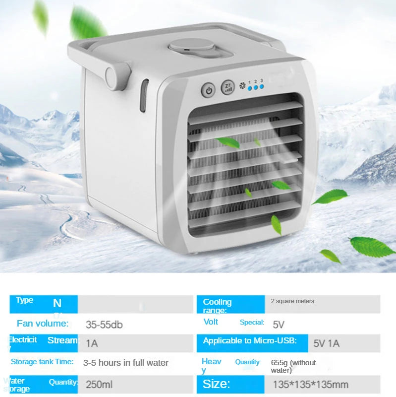 Portable Air Conditioner Personal Air Cooler Usb Personal Desktop Cooling Fan Mini Air Desktop Cooling Humidifier Fan