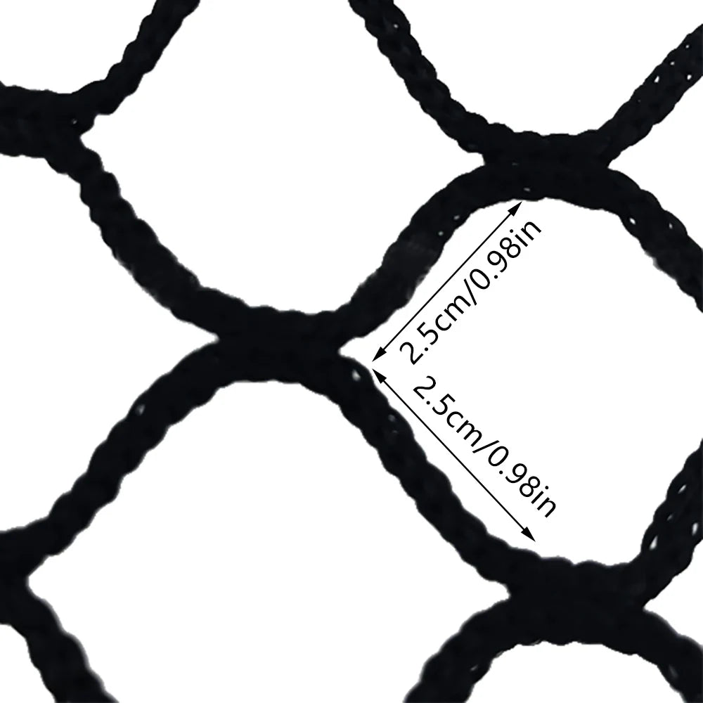 Golf Practice Net, High-Visibility Rhombic Mesh Net, 0.98*0.98In Mesh Hole Size 1.8-2mm Rope Thickness Black