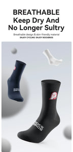 ROCKBROS Cycling Socks Breathable Sweat-wicking High Elastic Soft Knee-high Socks Men Women Outdoor Sports Jogging Cycling Socks