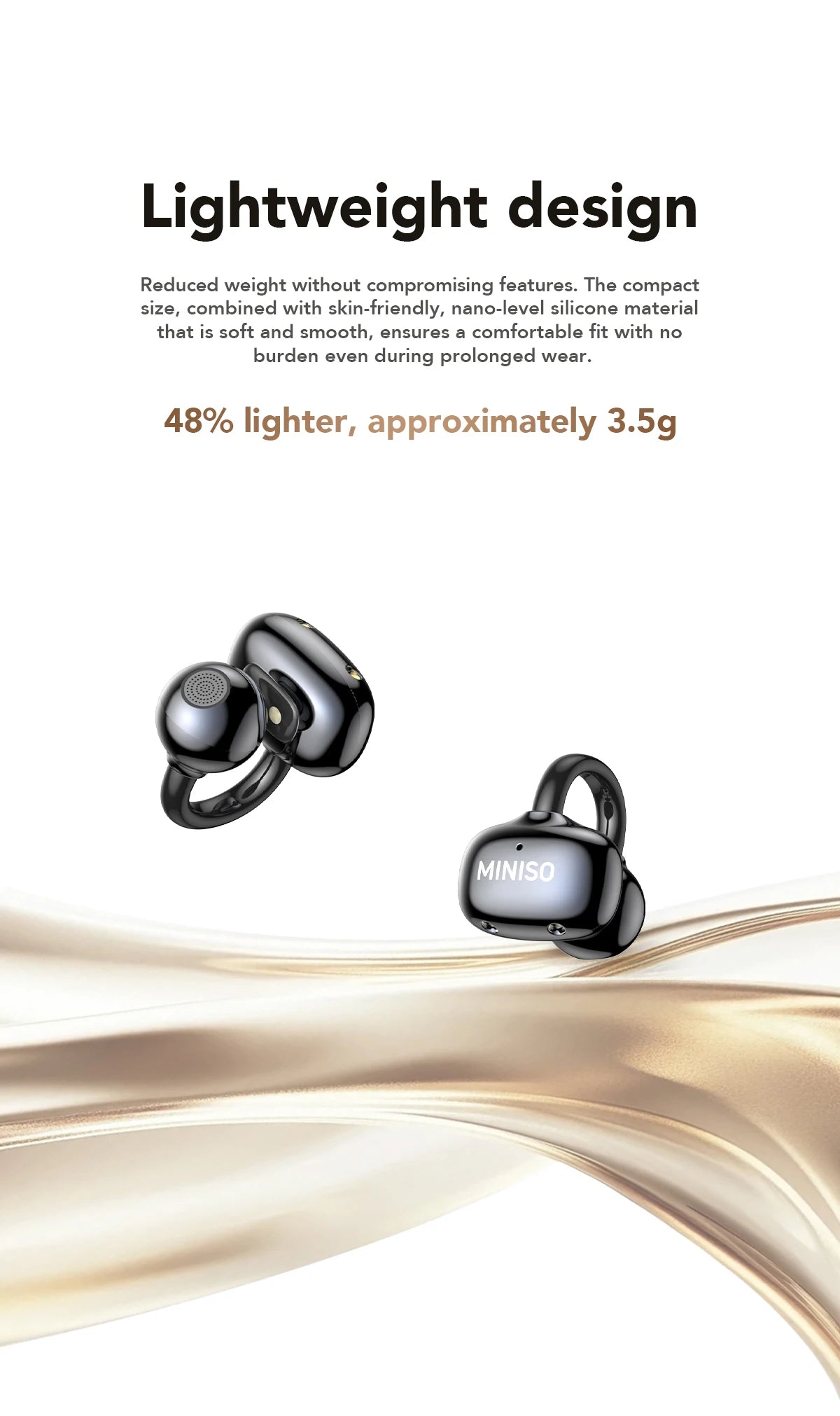 MINISO MS503 Wireless Bluetooth Earbuds AI Translation Earphones Outdoor Sports Headphones Clear Sound Headset Soft Comfortable