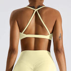 Hearuisavy Summer Scrunch Sports Bra Gym Top Women Running Back Cross Top Sportswear Yoga Underwear Fitness Workout Yoga Clothes