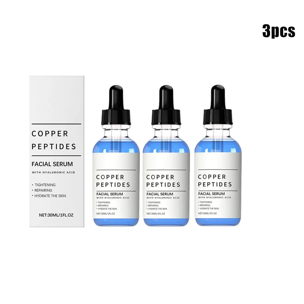 Copper Peptide Serum Anti Wrinkle Remover Antioxidant Tighten Skin Barrier Repair Deep Hydration Hyaluronic Acid Face Serum
