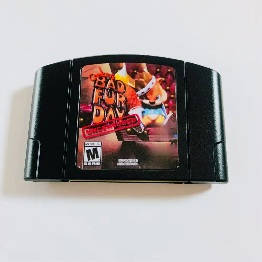 Conker's Bad Fur Day N64 Game Cassette US Version 64-bit English Language Uncensored Collectible Toy Gift for Gaming Enthusiasts