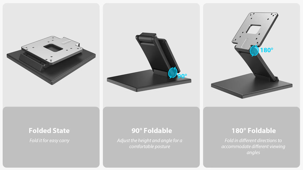 UPERFECT VESA Desktop Monitor Holder 15-22" LCD LED Folding Display Touch Screen Stand Mount Support Metal Bracket Load 6.5kg