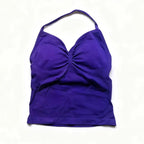Gym Beautiful Open Back Bra Running Workout Impact Halter Longline Strappy Top Sports Yoga Vest Women's Fitness Tank Top