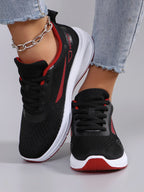 Spring new women's sports shoes, fashionable, breathable, lightweight, non-slip, wear-resistant, casual sports shoes, flat shoes