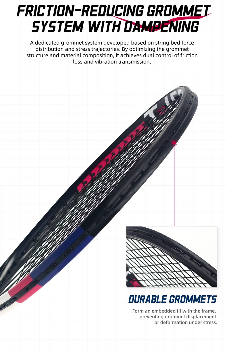 NEXUS Carbon Tennis Racket, Speed Aesthetic Design, Wide Stable Triangle Frame, Low Wind Resistance & High Control Power