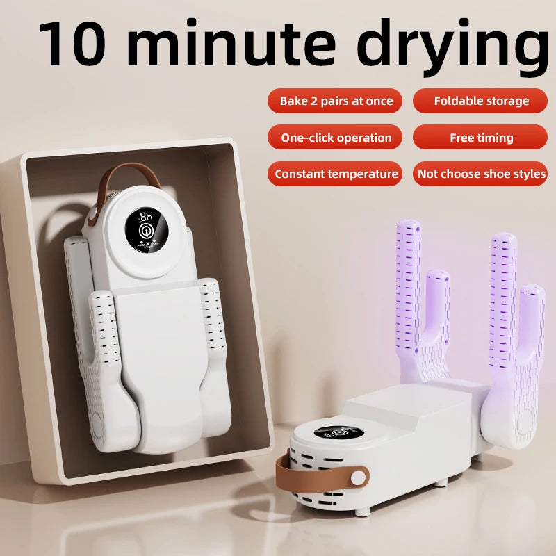 New 150W High Power Foldable Electric Shoe Dryer with Intelligent Timer Fast Drying Socks Glove Boot Heater Household Shoe Dryer