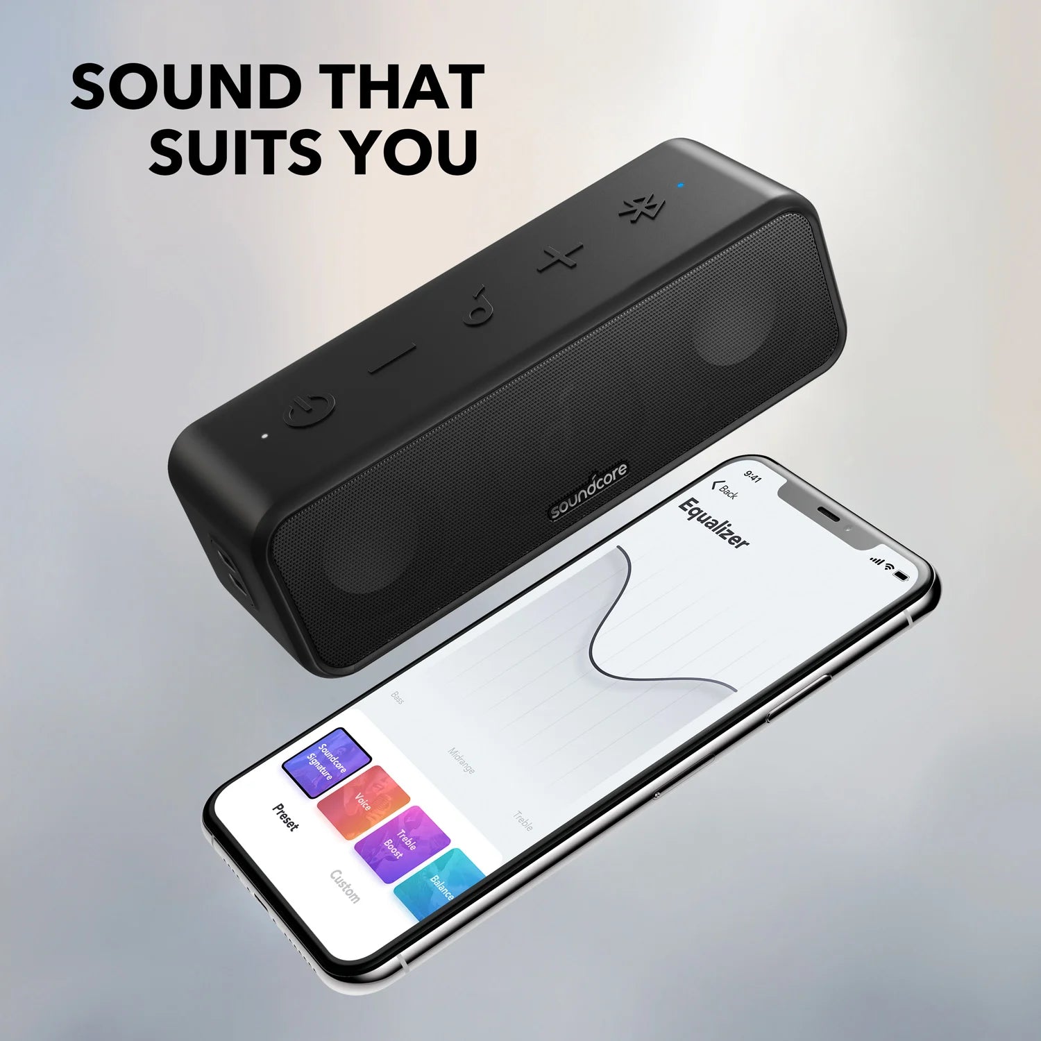 Sound core 3 from Anker: Bluetooth 5.0 loudspeaker, 24 Hours Playtime, IPX7 Waterproof Stereo Sound with Titanium Membrane Tre