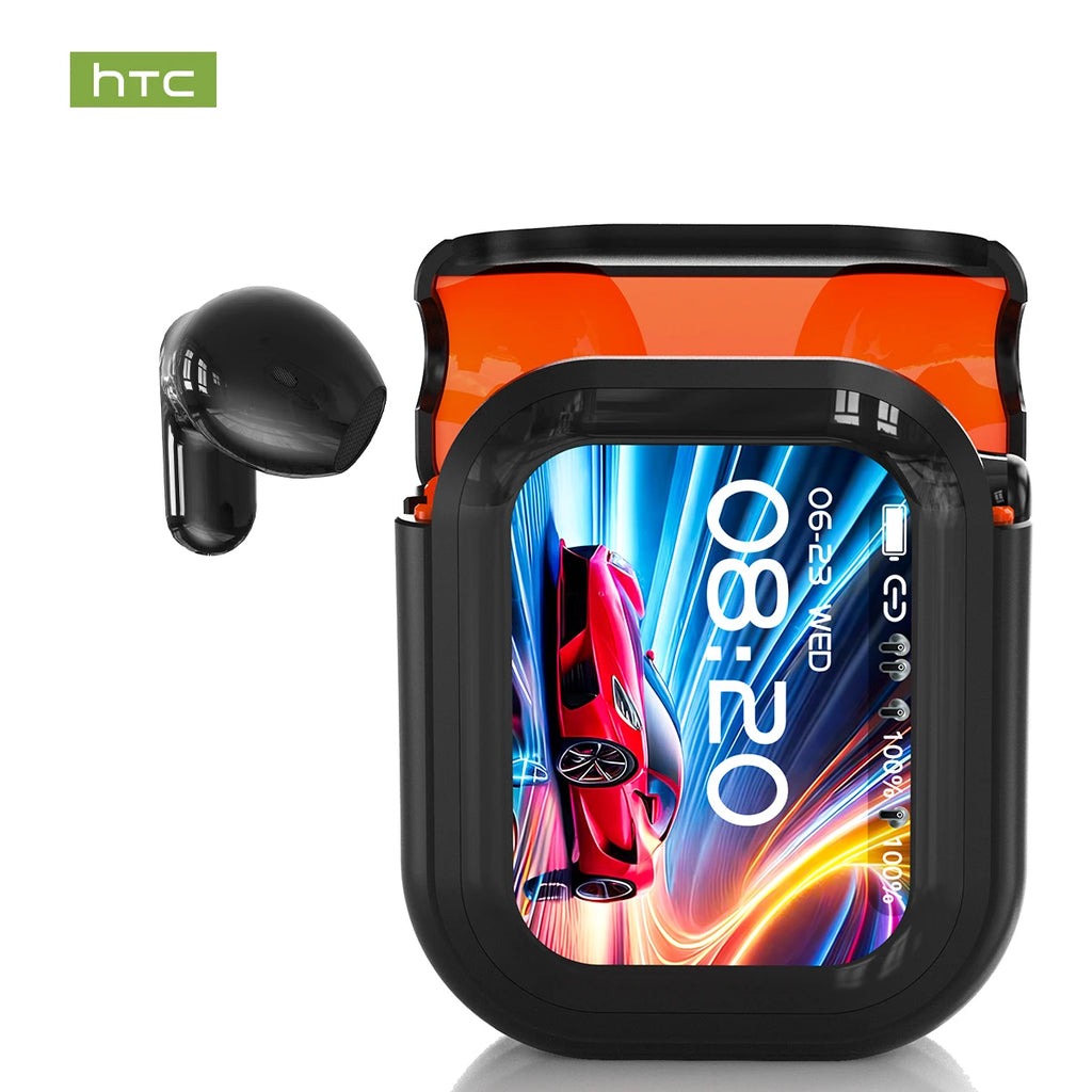 Auriculares Traductor DeIdioma 2026 HTC NE20 Translator Earbuds 6in1 iOs Android 60H Playtime Business Travel Meeting LCD Touch
