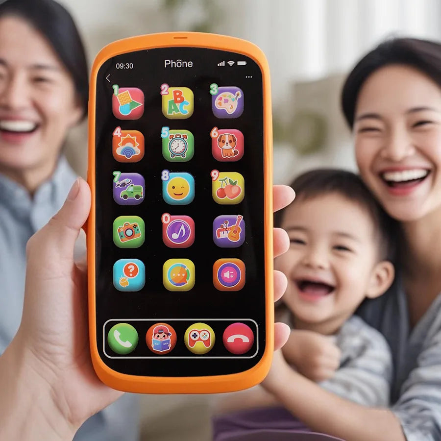 Children Touch Screen Phone Toy Simulation Mobile Cellphone English Learning Machine With Light Boys Girls Early Education Toys Main image