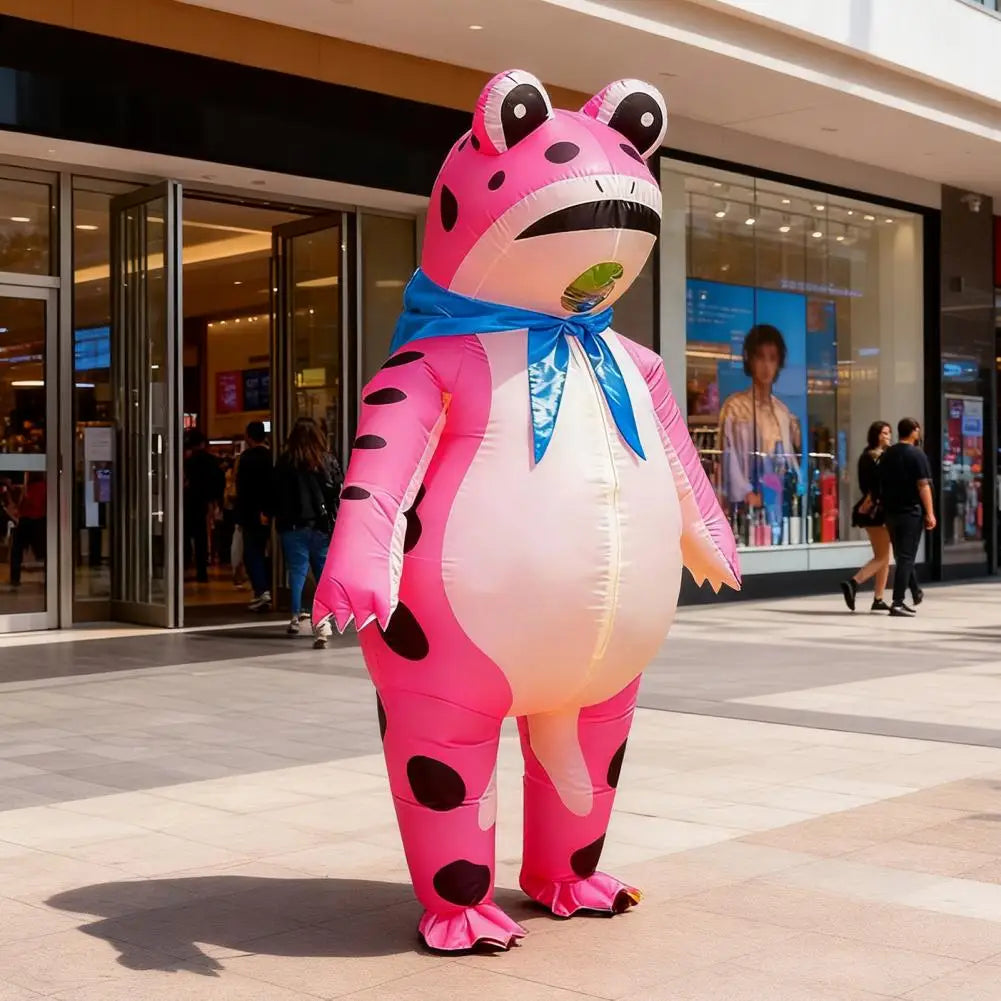 2025 Inflatable Frog Costume Funny Full Body Blow Up Cosplay Costume Suit for Adult Kids Halloween Quick Inflation Frog Suit