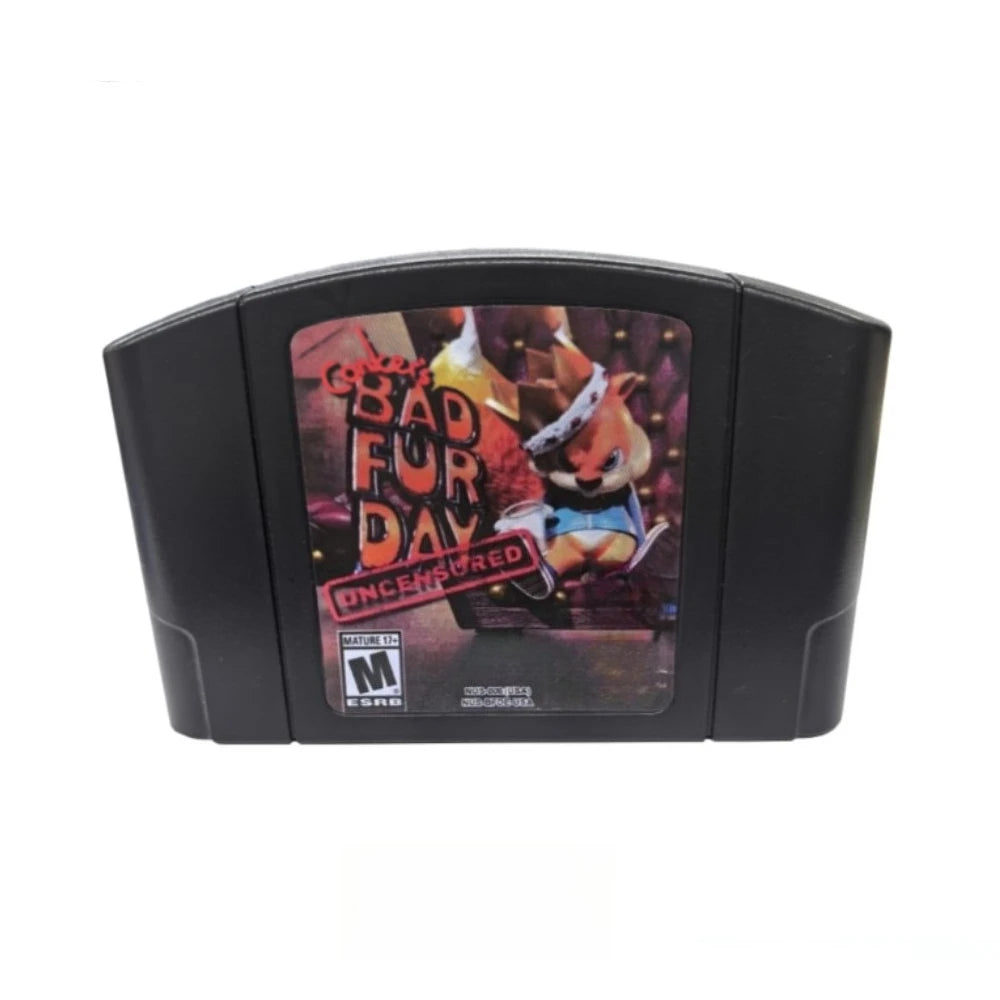 Conker's Bad Fur Day N64 Game Cassette US Version 64-bit English Language Uncensored Collectible Toy Gift for Gaming Enthusiasts