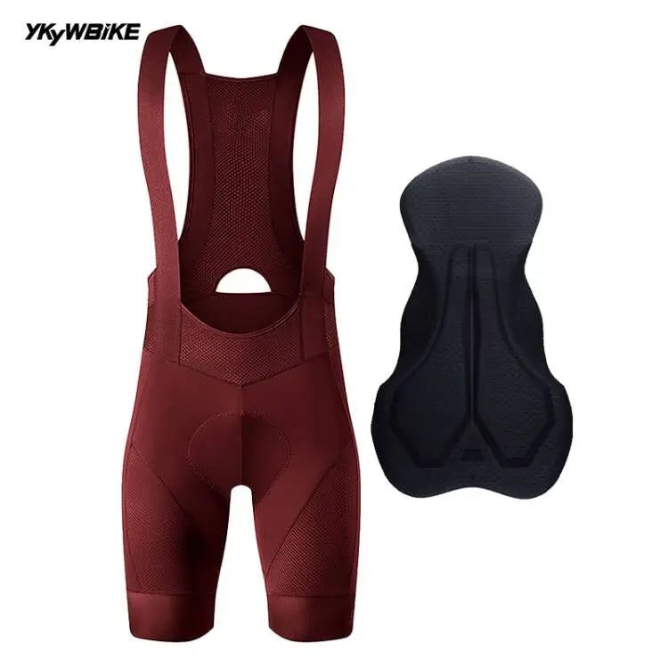 YKYWBIKE Men's Cycling Bib Shorts Road Bike Bibs Bicycle Tights Cycling MTB Bib Pants  with 6 Hours Padded Belgium Padding