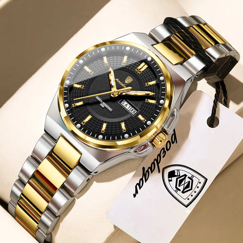 POEDAGAR Fashion Ladies Watch Top Elegant Week Date Woman Clock Quartz Stainless Steel Luminous Waterproof Women's Watches Reloj