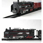 Classical Railway Freight Train Toy Electric Train Track Set with Light Tracks Model Toys for Kids Gift Children Adult Toy